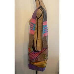 Boho Sun Crossbody Patch Work Sack or Bag Hippie Vibe Made in Nepal No Zipper